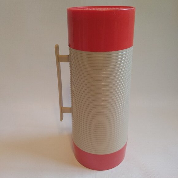 1970's Vintage Red Aladdin HY-LO Thermos Bottle # WM1060P Wide Mouth Quart - Picture 1 of 10